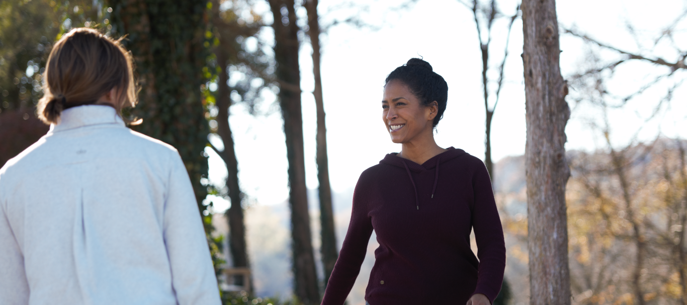 women walking on serenity trail